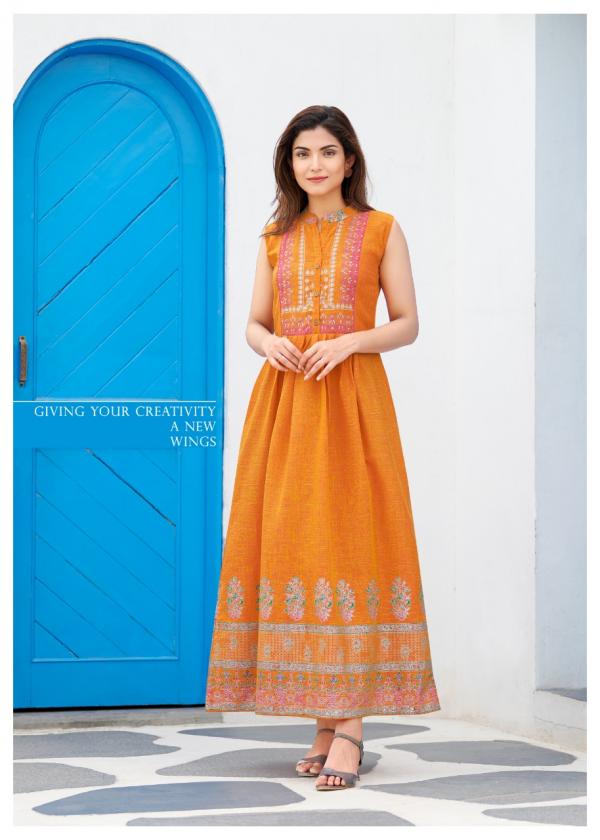 Rangjyot Charvi 2 Classic Wear Long Rayon Anarkali Kurti Collection